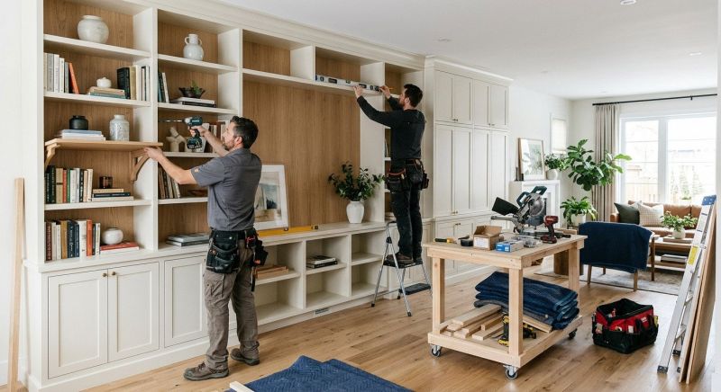 Built In Bookcase Installation in Woodbridge, VA